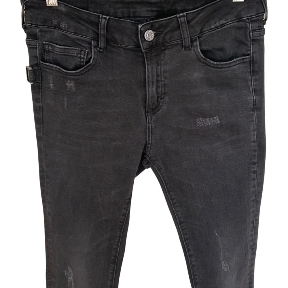 ZADIG & VOLTAIRE Eva Gris Destroy Deluxe Black Skinny Jeans Size 26 - Picture 6 of 16
